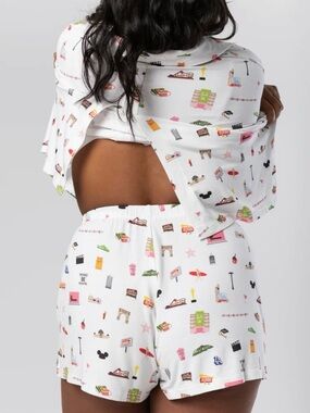 PJs By PJ Women's Los Angeles Lounge Button-Up Pajama Set Size XS/S NWT